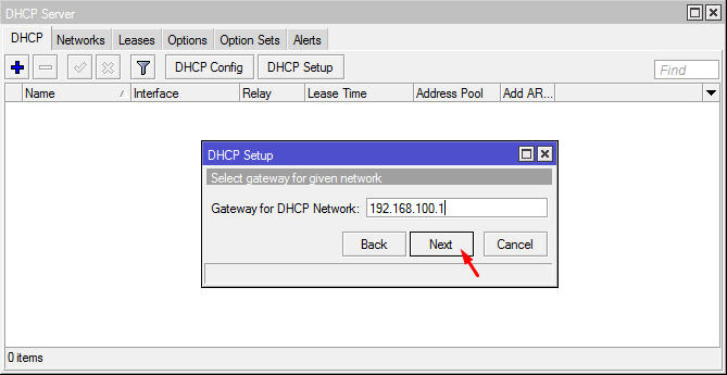 Gateway for DHCP Network