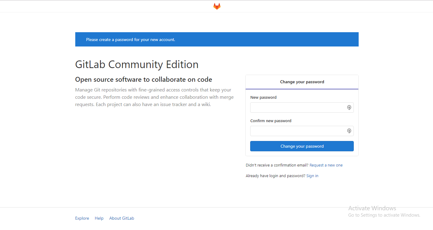 GitLab CE - Set Root Password